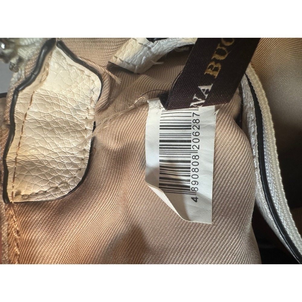 Dana Buchman Monogram Crossbody Bag White Pink Orange Stripe Multi-Zip Pocket - Picture 8 of 14